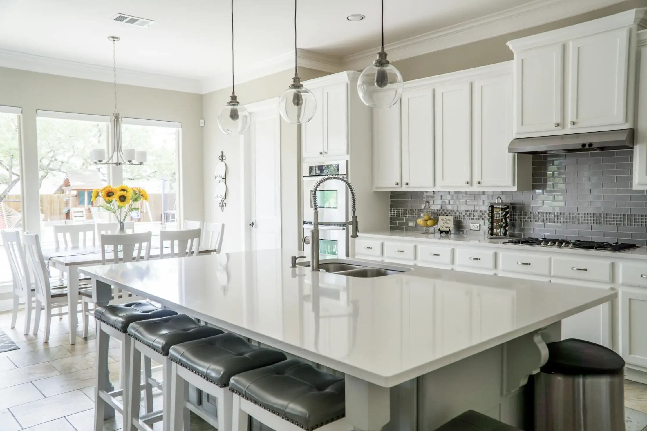 Accessible kitchen layout with easy-reach features and seating