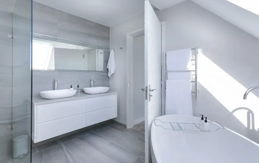 Elegant powder room with premium finishes